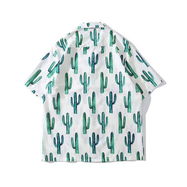 Summer Fashion Full Cactus Print Hawaiian Shirts Streetwear Hip Hop Casual Tropical Beach Short Sleeve Shirt Men Tops | Vimost Shop.