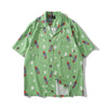 Hip Hop Print Holiday Shirts Short Sleeve Summer Beach Streetwear Green Hawaiian Shirts Men Casual Harajuku Aloha Shirt | Vimost Shop.