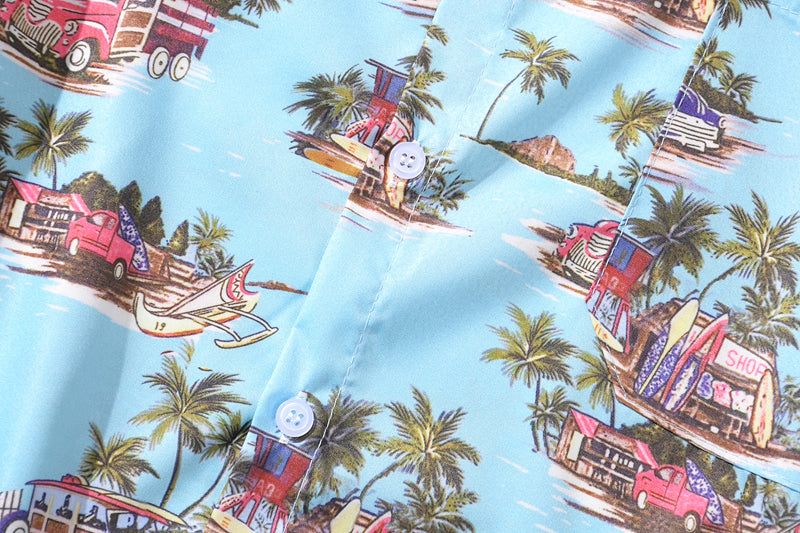 Arrival Men's Flower Shirt Hawaiian Camicias Casual Beach Wild Shirts Printed Short-sleeve Orange Blouses Tops | Vimost Shop.