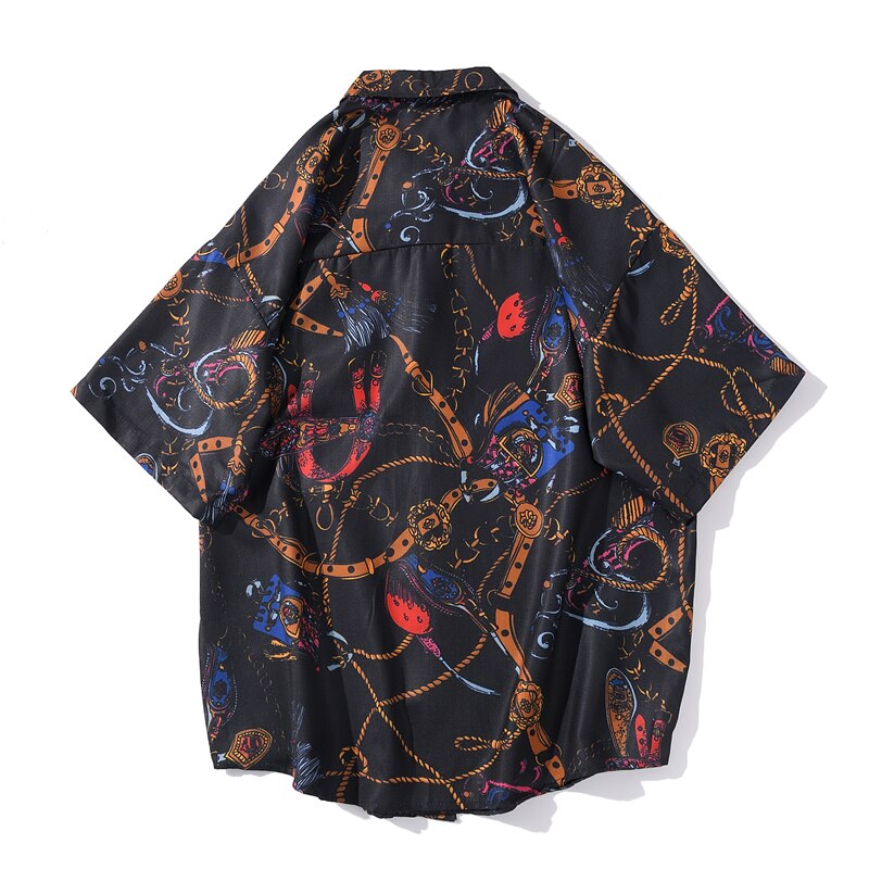 Fashion Brand Graphics Print Hawaiian Shirt Casual Vacation Beach Shirts Summer Hip Hop Short Sleeve Male Tops Tees | Vimost Shop.