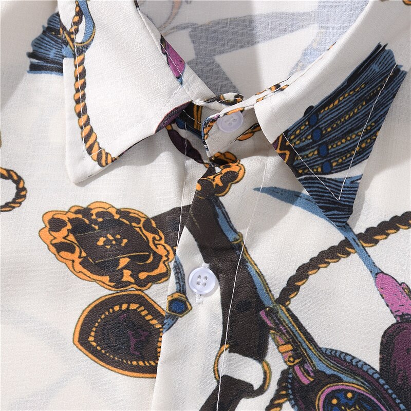 Fashion Brand Graphics Print Hawaiian Shirt Casual Vacation Beach Shirts Summer Hip Hop Short Sleeve Male Tops Tees | Vimost Shop.