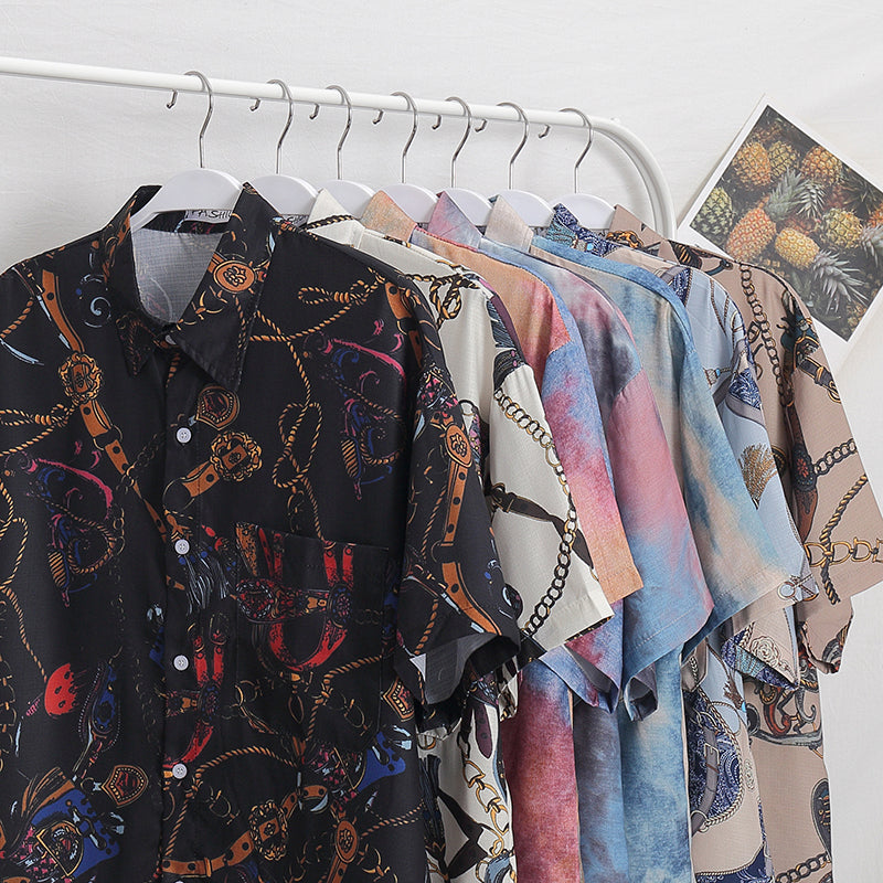 Fashion Brand Graphics Print Hawaiian Shirt Casual Vacation Beach Shirts Summer Hip Hop Short Sleeve Male Tops Tees | Vimost Shop.