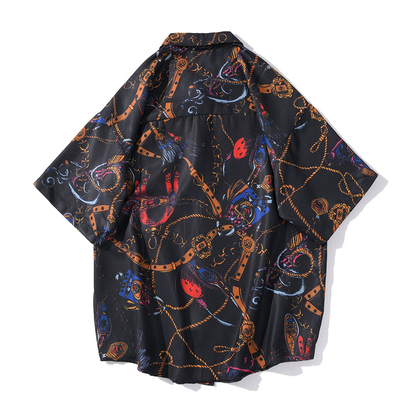 Fashion Brand Graphics Print Hawaiian Shirt Casual Vacation Beach Shirts Summer Hip Hop Short Sleeve Male Tops Tees | Vimost Shop.