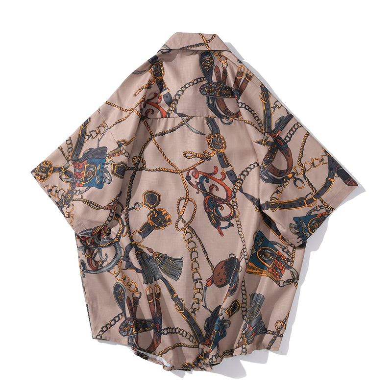 Fashion Brand Graphics Print Hawaiian Shirt Casual Vacation Beach Shirts Summer Hip Hop Short Sleeve Male Tops Tees | Vimost Shop.