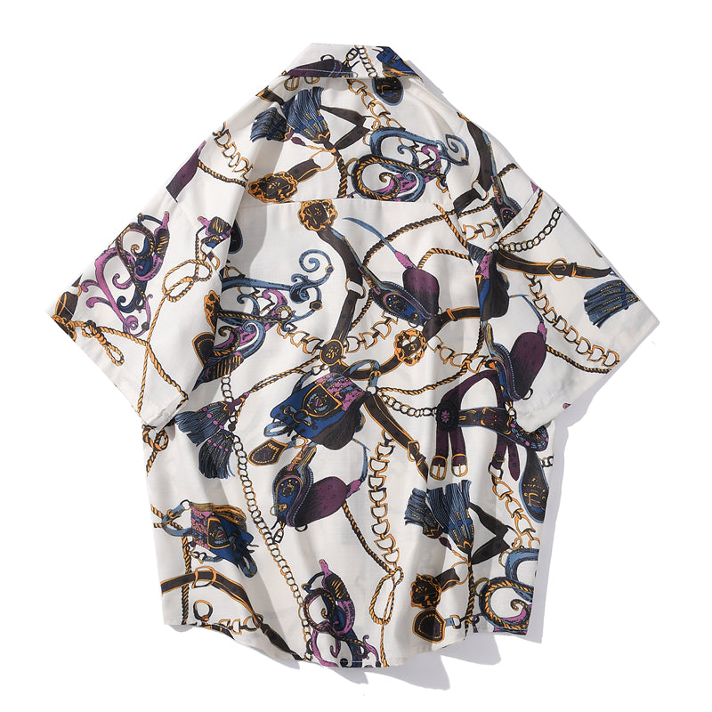 Fashion Brand Graphics Print Hawaiian Shirt Casual Vacation Beach Shirts Summer Hip Hop Short Sleeve Male Tops Tees | Vimost Shop.