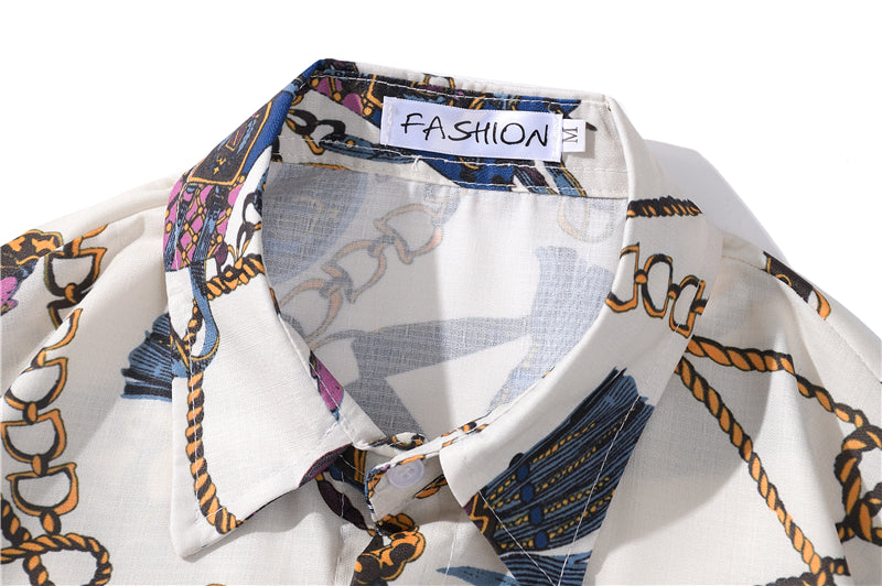 Fashion Brand Graphics Print Hawaiian Shirt Casual Vacation Beach Shirts Summer Hip Hop Short Sleeve Male Tops Tees | Vimost Shop.