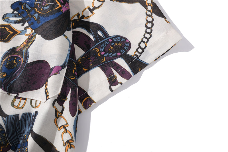 Fashion Brand Graphics Print Hawaiian Shirt Casual Vacation Beach Shirts Summer Hip Hop Short Sleeve Male Tops Tees | Vimost Shop.