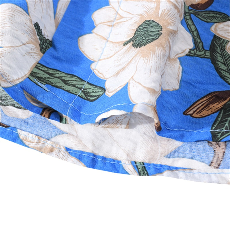 Summer Hip Hop Tops Korean Full Flowers Print Yellow Shirt Fashion Holiday Casual Mens Short Sleeve Hawaiian Shirts | Vimost Shop.