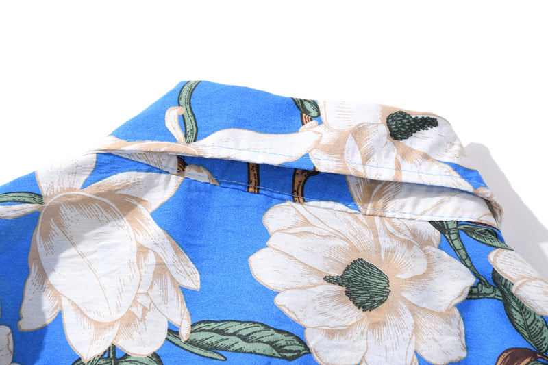 Summer Hip Hop Tops Korean Full Flowers Print Yellow Shirt Fashion Holiday Casual Mens Short Sleeve Hawaiian Shirts | Vimost Shop.