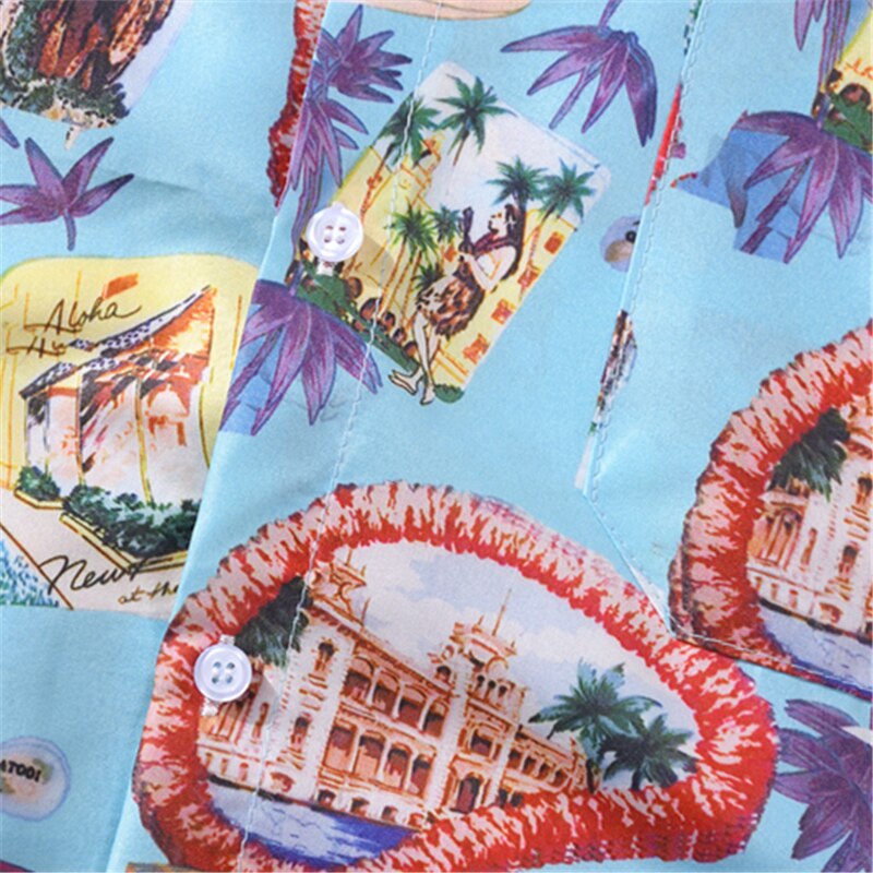 Summer Korean Flower Shirt Fashion Beach Holiday Pink Shirt Casual Mens Short Sleeve Hawaiian Shirts | Vimost Shop.