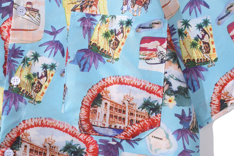 Summer Korean Flower Shirt Fashion Beach Holiday Pink Shirt Casual Mens Short Sleeve Hawaiian Shirts | Vimost Shop.