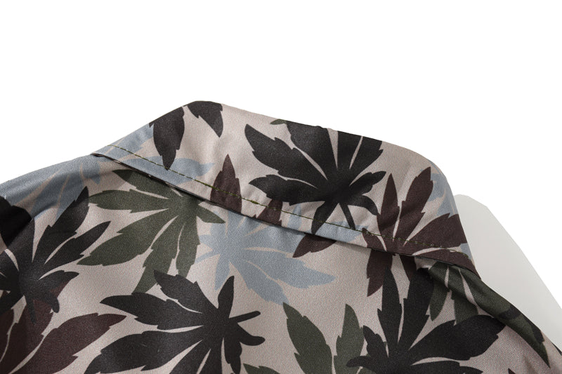 Hip Hop Shirts Men Women Leaves Print Hawaiian Trend Casual Streetwear Shirt Harajuku Short Sleeve Tops | Vimost Shop.