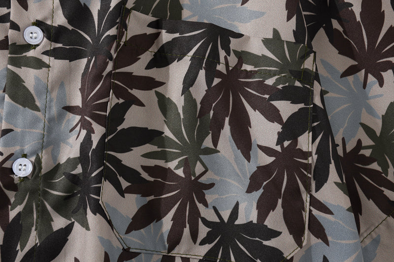 Hip Hop Shirts Men Women Leaves Print Hawaiian Trend Casual Streetwear Shirt Harajuku Short Sleeve Tops | Vimost Shop.