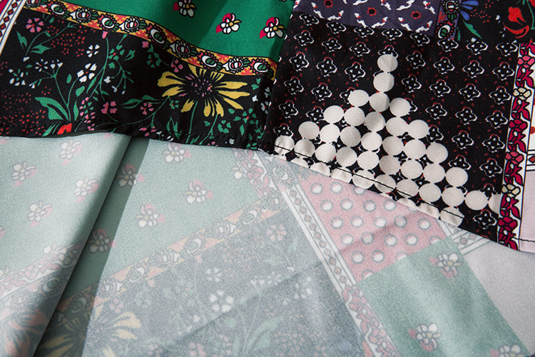 Geometry Print Shirts Color Block Patchwork Top Streetwear Mens Casual Hip Hop Long Sleeve Hawaiian Shirt | Vimost Shop.