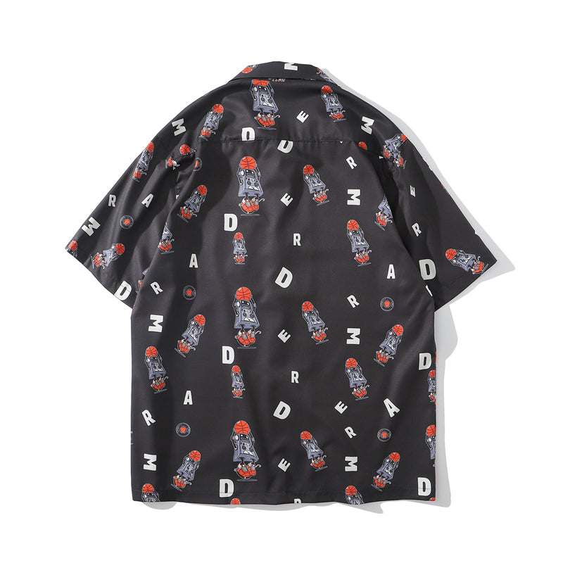 Hip Hop Print Holiday Shirts Short Sleeve Summer Beach Streetwear Green Hawaiian Shirts Men Casual Harajuku Aloha Shirt | Vimost Shop.