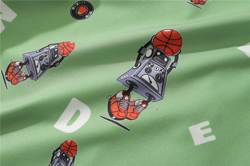 Hip Hop Print Holiday Shirts Short Sleeve Summer Beach Streetwear Green Hawaiian Shirts Men Casual Harajuku Aloha Shirt | Vimost Shop.