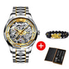 Luxury Men Automatic Mechanical Watch Skeleton Tungsten Steel Waterproof Self-Wind Sapphire Glass Wristwatch | Vimost Shop.