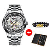 Luxury Men Automatic Mechanical Watch Skeleton Tungsten Steel Waterproof Self-Wind Sapphire Glass Wristwatch | Vimost Shop.