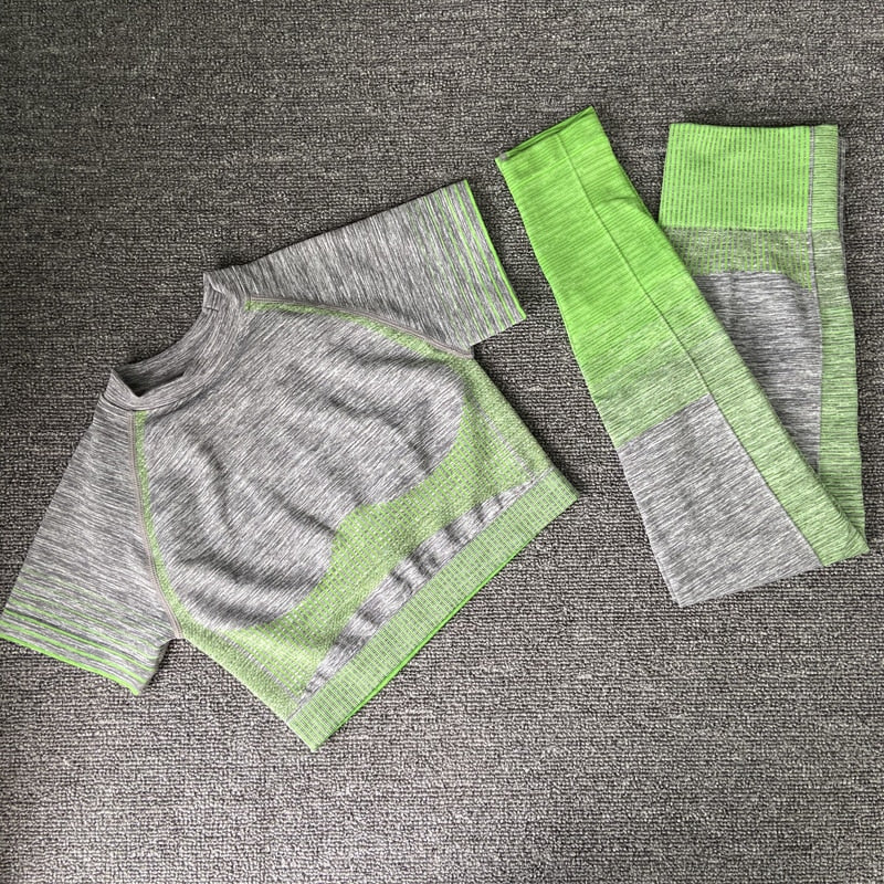 Autumn Yoga set Women Gym Clothes Seamless Fitness Sportswear Tracksuit Short Sleeve Top Leggings Pants Workout Clothing Outfits | Vimost Shop.