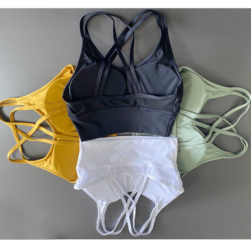 Solid Seamless Yoga Tank Build In Bra For Women Running Yoga Gym Crop Top Push Up Gym Sportswear Bra Top Beauty Back Clothing | Vimost Shop.