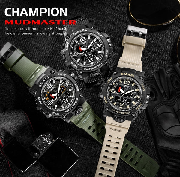 Men Military Watch 50m Waterproof Wristwatch LED Quartz Clock Sport Watch Male relogios masculino Sport Watch Men S Shock | Vimost Shop.