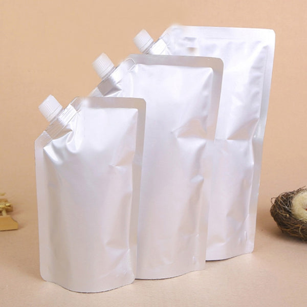 50pcs Reusable Beverage Nozzle Storage Bags Silver Stand Up Spout Pouches Metallic Mylar Milk Package Bags With Free Gift Funnel | Vimost Shop.