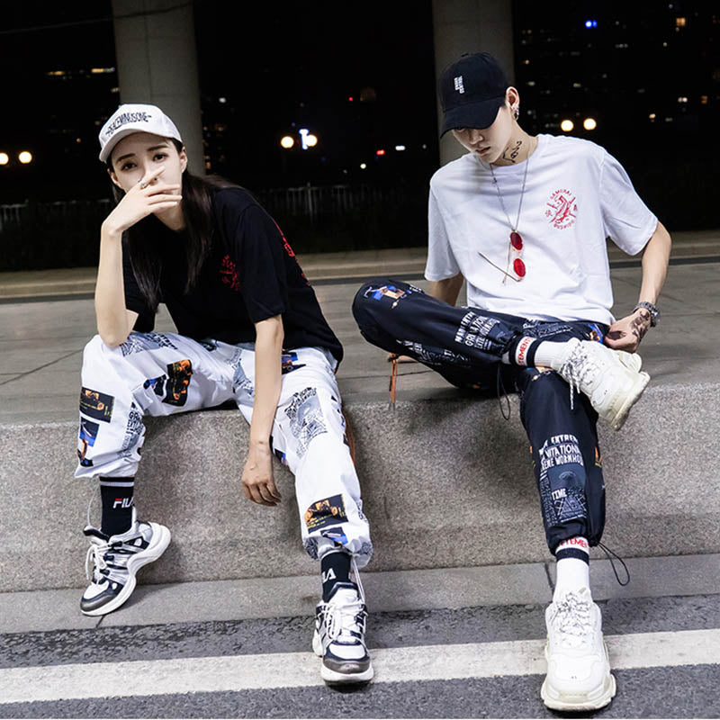 Hip hop Pants Men Loose Joggers Print Streetwear Harem Pants Big Size S-3XL Casual Harajuku Funny Print Ankle length Trousers | Vimost Shop.