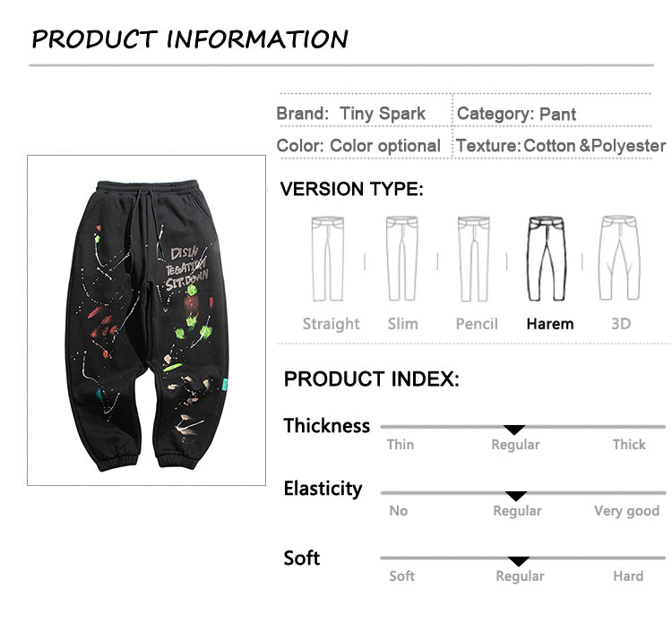 Mens Hip Hop Streetwear Cargo Pants Graffiti Printed Baggy Jogger Pants Cotton Casual Pocket Track Harem Pants Trousers | Vimost Shop.