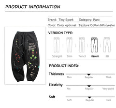 Mens Hip Hop Streetwear Cargo Pants Graffiti Printed Baggy Jogger Pants Cotton Casual Pocket Track Harem Pants Trousers | Vimost Shop.