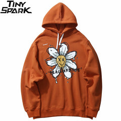 Harajuku Hoodie Sweatshirt Daisy Flower Mens Streetwear Hip Hop Hoodie Pullover Cotton Hooded Sweatshirt Fleece Winter | Vimost Shop.