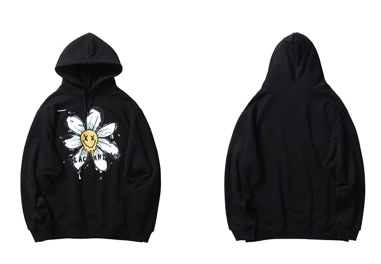 Harajuku Hoodie Sweatshirt Daisy Flower Mens Streetwear Hip Hop Hoodie Pullover Cotton Hooded Sweatshirt Fleece Winter | Vimost Shop.