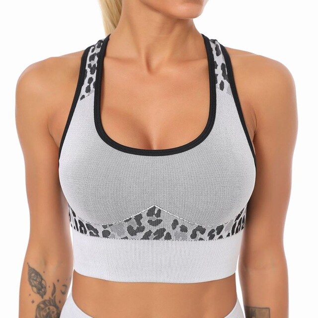 Seamless Yoga Sets Leopard High Waist Leggings And Tank Crop Top Casual Sportswear Fitness High Elastics Sports Suit Outfits | Vimost Shop.