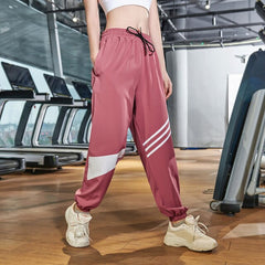 Spring Casual Athletic Pants Women's Loose-Fit Comfortable Running Trousers Breathable Quick-Dry Patchwork Sweatpants | Vimost Shop.