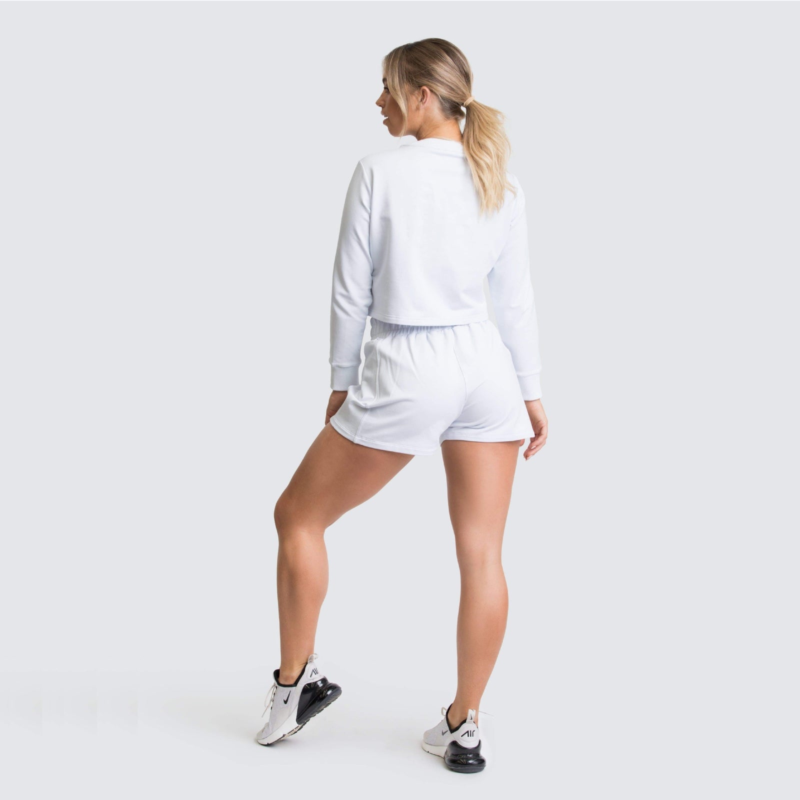 Women Casual Jogger Two Pieces Set Long Sleeve Loose Crop Top Shorts Fashion Sweater Tracksuit Yoga Suit Fitness Sporty Suit | Vimost Shop.