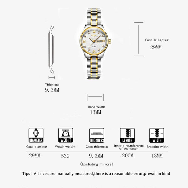 Womens Watches Top Brand Fashion Casual Luxury Dress Stianless Steel Waterproof Wristwatch for Lady | Vimost Shop.