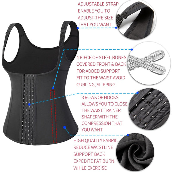 Women Steel Boned Body Shaper Waist Trainer Slimming Sheath Tummy Shaping Shapewear Workout Vest Underbust Cincher Corset Top | Vimost Shop.