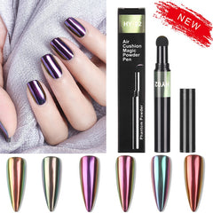 Hot 6 Color Nail Air Cushion Powder Pen Magic Aurora Mirror Effect Nail Polish Gel Pencil Nail Art Chalk Makeup Tool | Vimost Shop.