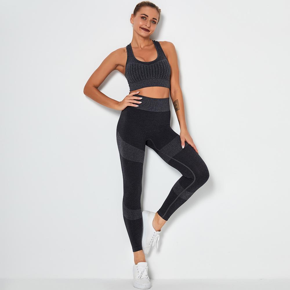 Seamless Yoga Fitness Set Women Sportswear Tank Bra Crop Top Leggings Pants Workout Clothes Gym Clothing 2 Piece Yoga Tracksuit | Vimost Shop.