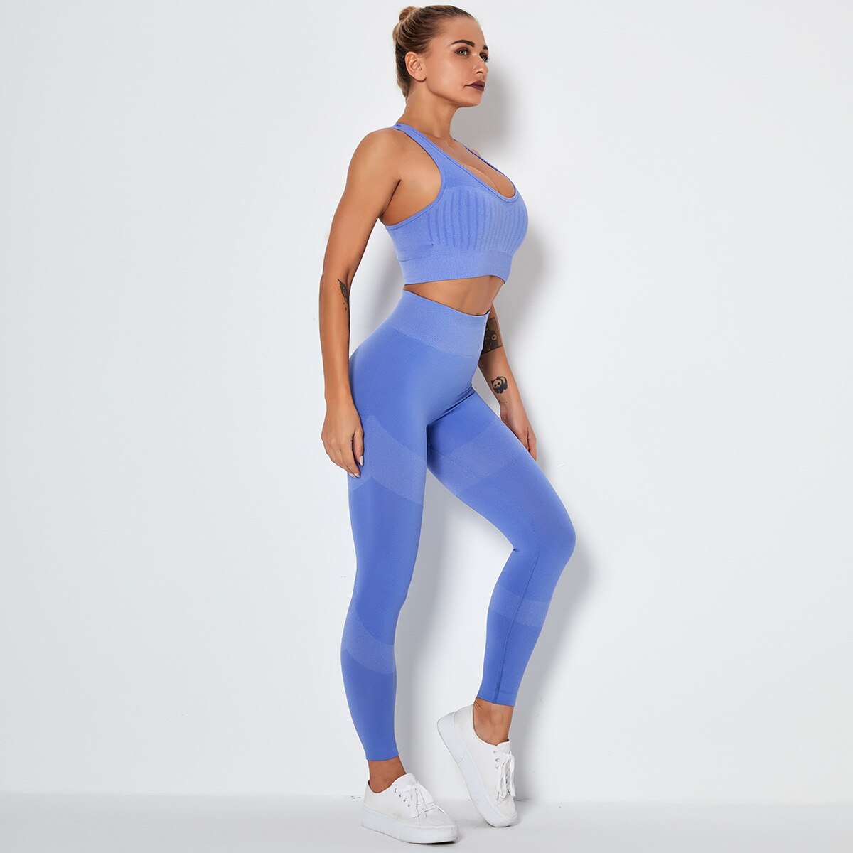 Seamless Yoga Fitness Set Women Sportswear Tank Bra Crop Top Leggings Pants Workout Clothes Gym Clothing 2 Piece Yoga Tracksuit | Vimost Shop.