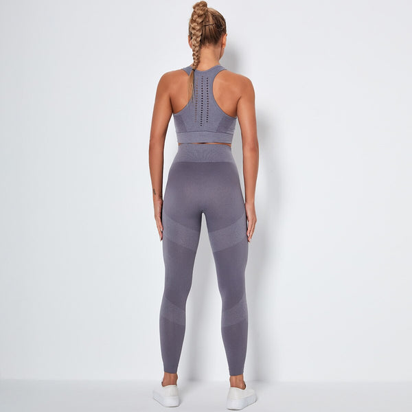 Seamless Yoga Fitness Set Women Sportswear Tank Bra Crop Top Leggings Pants Workout Clothes Gym Clothing 2 Piece Yoga Tracksuit | Vimost Shop.