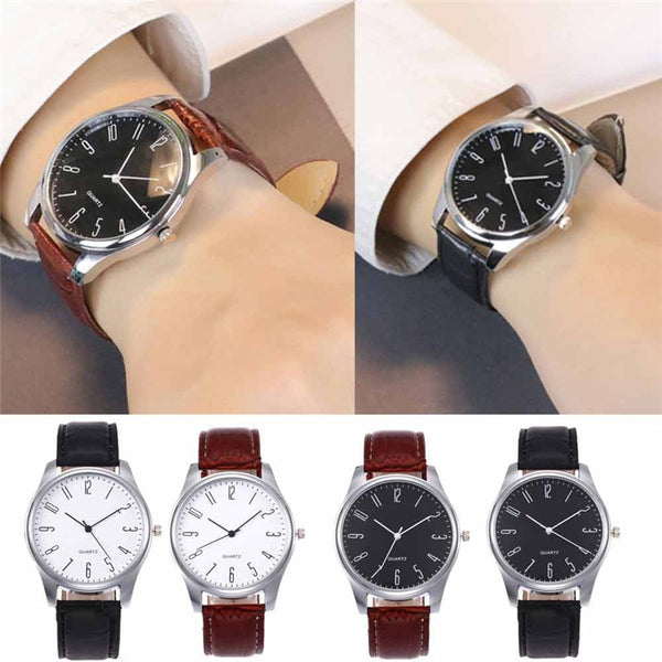 Mens Simple Business Fashion Leather Quartz Wrist Watch | Vimost Shop.