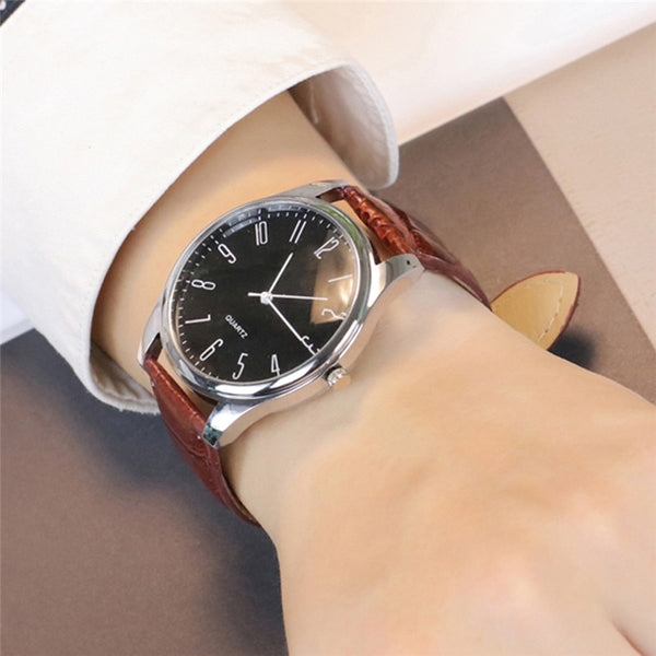 Mens Simple Business Fashion Leather Quartz Wrist Watch | Vimost Shop.