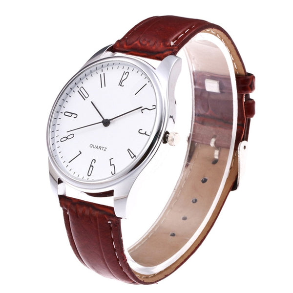 Mens Simple Business Fashion Leather Quartz Wrist Watch | Vimost Shop.