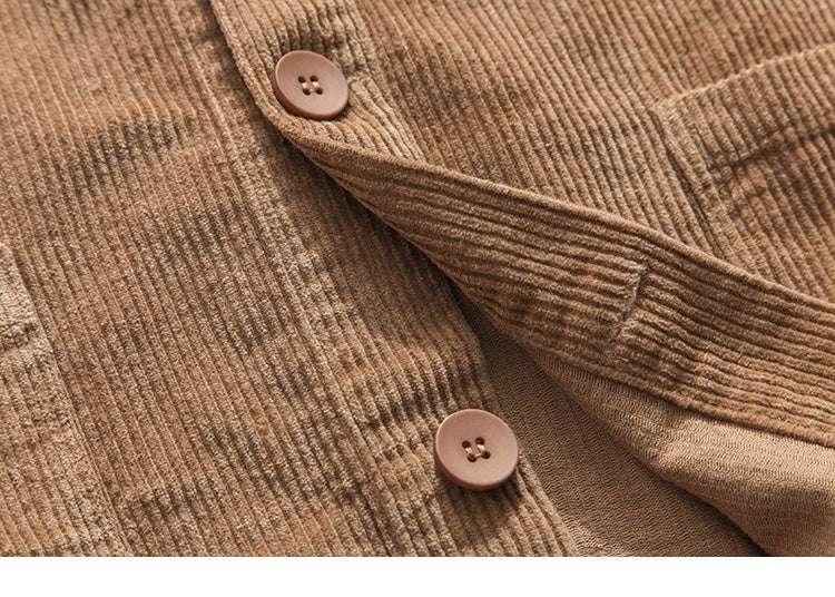 Mens Hip Hop Streetwear Jacket Vintage Retro Corduroy Jacket Coat Autumn Button Loose Bomber Jacket Pockets Cotton Red Blue | Vimost Shop.