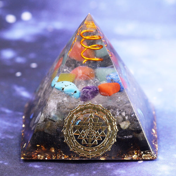 Reiki Orgone Pyramid Energy Generator Seven Chakra Meditation Yoga Development Labradorite Emf Shield Pyramid | Vimost Shop.