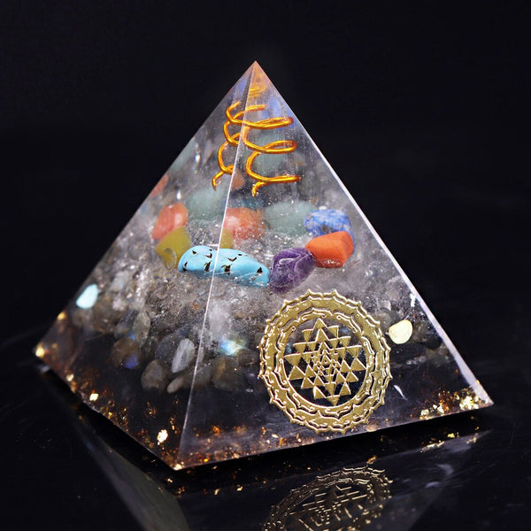 Reiki Orgone Pyramid Energy Generator Seven Chakra Meditation Yoga Development Labradorite Emf Shield Pyramid | Vimost Shop.