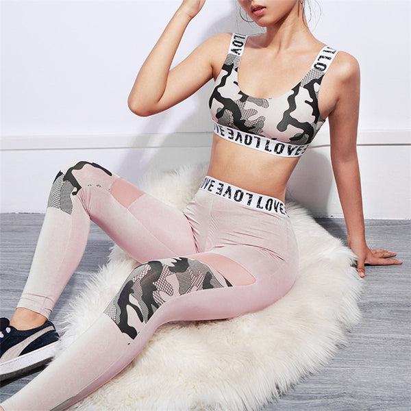 Seamless Camo Patchwork Yoga Set Women Gym Clothes Bra Crop Top Legging Shorts Sexy Fitness Sportswear Running Workout Tracksuit | Vimost Shop.