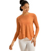 Women's Burnout Cotton Yoga Tee Sports Shirt Classic Fit Double Layer Long Sleeve Top