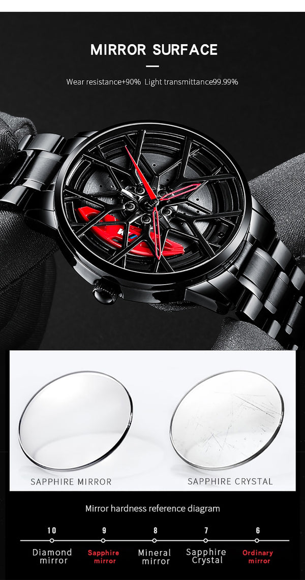 Watches Men Sports Car Men Watches Quartz Waterproof Sport Rim Hub Wheel Wristwatch Car Quartz Men's Watches Man Watch | Vimost Shop.