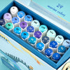 Arrtx ALP Blue Tone 24 Colors Alcohol Marker Pen Dual Tips Markers Perfect for Painting Sky, Sea, River, etc | Vimost Shop.